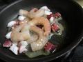 コリコリプリプリ食感！タコと海老の塩炒めチャーハンの画像